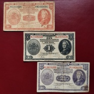 Set Uang Kuno 50 Cent Nica 1 Gulden Nica dan 2,5 Gulden Nica