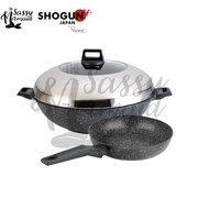 Ready Stock 🎯SALE🎯 La gourmet Shogun 36cm Wok Senjo Marble + 24cm Frypan
