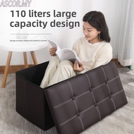 Foldable Storage Box Storage Stool Long box Ottoman Bench Sofa Seat Stool 76x38x35cm PU LEATHER Sofa
