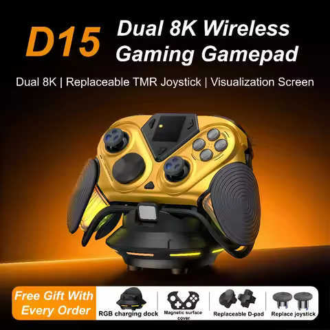 Easy Smx D15 Wireless Game Controller Dual 8K TMR Joystick LCD Screen Dual-Zone Vibration Hall Trigg