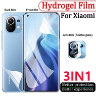 Camera Back Lens Protective Film For Xiaomi Mi 11 Lite 5G NE Mi11 Lite 11Lite 5G 3-in-1 Soft Hydrogel Film Screen Protector Film Full Coverage Front Film For xiomi Mi 11lite Back Film