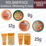 RDL Sunblock Cream/Whitening Cream, Various Sizes