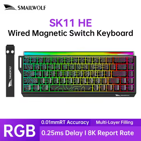 SMAILWOLF SK11 68HE E-Sports Magnetic Keyboard Quick Trigger 8K Return RGB Hot-Swappable 68% Customi
