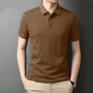 M-5XL Korean Cotton Short Sleeve Collar T Shirt Fashion All Match Plus Size Business Casual Polo Shirt Men