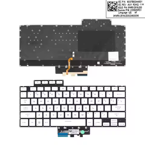 US Laptop Keyboard for ASUS ROG Zephyrus G14 2022 GA402 GA402RJ GA402RK White/Black with Backlit