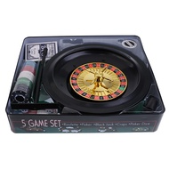 5 in 1 Casino Game Set Box Poker Chip Set for Gathering Family