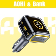 AOHI SUPERAUTO 170W Car Charger With Smart TFT Display , 140W PD 3.1 USB C Fast Charging