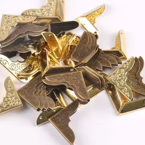 20Pcs Golden/Silver Flower Metal Book Corners For Menus Folders Photo Corner Protector Albums Menu D