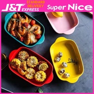 SN_ Nordic ceramic binaural baked rice dish rectangular baking bowl baking dish baking mold oven din