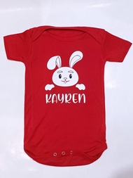 Baju Bayi Shio Kelinci Rabbit Custom Nama Jumper Merah Lucu Newborn