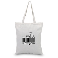 online Shopping Bag Funny Text Pattern Canvas Tote Bag Custom Print Logo Text DIY Daily Use Eco Ecol