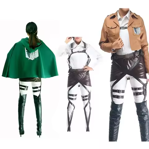 Anime Levi Ackerman Mikasa Ackerman Cosplay Costume Eren Jaeger Outfits Hange Zoe Costume AOT Full S