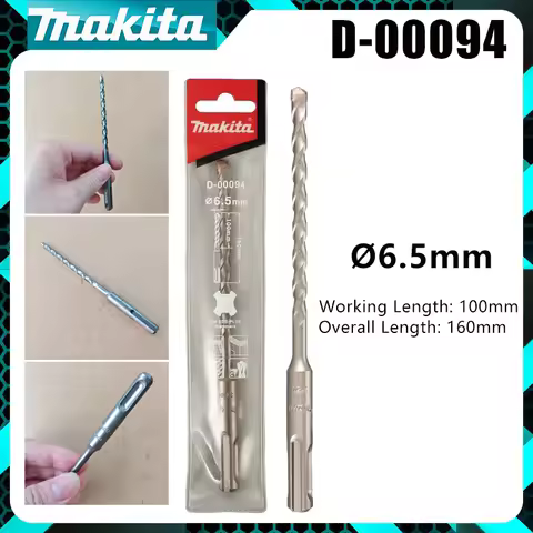 Makita D-00094 SDS Plus Concrete Drill Bit Ø6.5mm x 100mm x 160mm Carbide Tipped Masonry Drill Bit