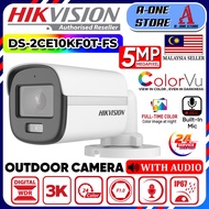 HIKVISION ColorVu 5MP Outdoor Bullet MIC / AUDIO 3K Camera HIK DS-2CE10KF0T-FS FULL HD 5.0MP CCTV Fu