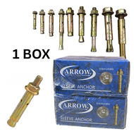 ARROW SLEEVE ANCHOR 1 BOX /WALL PLUG BESI/METAL WALL PLUG/BESI SKRU DINDING SIMEN M6/M8/M10/M12/M14/