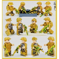 Minifigure model assembly toy set, Russian Army Army assembly toy for children