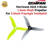 Gemfan Hurricane 3525 3 Blade Propeller 1.5mm Shaft Propeller For 3.5Inch Freestyle Toothpick (2 Pai