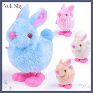 Veli Shy ของเล่นกระต่ายนุ่มผ้ากำมะหยี่กระต่ายกระโดดการ์ตูนของเล่นเด็กไขลาน