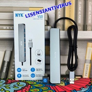 USB HUB 3.0 NYK V10 7 Port Cable 1M + OTG Type-C Support Mac UH3 NV10