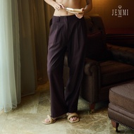 JEMMIDORIS กางเกงขายาวทรงกระบอกสีแดงมารูน-รุ่น Jovi trousers maroon