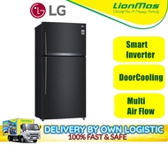 LG 602L Smart Inverter GR-H802HQHM Top Freezer Fridge in Black Metal Finish Refridgerator Peti Sejuk