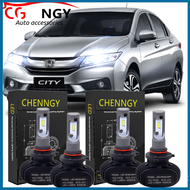 สำหรับ Honda City T9A (ปี 2014 - 2019) (ไฟหน้า) - 9005 หลอดไฟหน้า LED 12-24V 6000K สีขาว (2 คู่) เสี