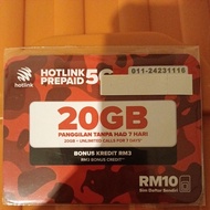Hotlink Prepaid 5G 011 - 2423 111 6 VIP Number Self-Register Only