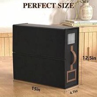 Stackable Fabric Storage Drawers With Clear Window, 2 Packs Foldable Closet Organizer Bins, 15"X4.7"