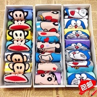 Last Offer💯Thin Cotton Socks Week 7 Socks Men Women Cotton Socks Doraemon Sponge Middle Tube Cartoon