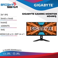 GIGABYE 34" GIGABYTE M34WQ MONITOR / 34" IPS / 3440 x 1440 / 144HZ / 400NITS / 1MS (MPRT) /