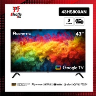 ใหม่ Aconatic ทีวี 43 นิ้ว FHD Google TV รุ่น 43HS800AN ระบบปฏิบัติการ Google/Netflix & Youtube Wifi