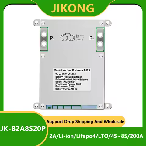 JK BMS B2A8S20P Smart JKBMS 2A Active Balance Lifepo4 Battery 4S 12V 5S 6S 7S 8S 24V 200A Li-Ion LTO