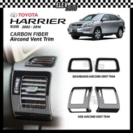 Toyota Harrier 2002 - 2014 Aircond Vent Trim Carbon Fiber Interior Accessories XU30 ACU30 RX270 2010