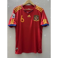 2010 Spain Home Retro Soccer Jersey T-shirt Football Jersey TORRES A.INIESTA