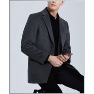 Men's Coat Abrasion Resistance Tweed Jacket Double-sided Lightweight Wearable Keep Warm Casual Men