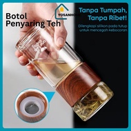 Double Wall Glass Drinking Bottle with Tea Filter 230ml Tea Filter Bottle/ Double Wall Glass Tea Bot