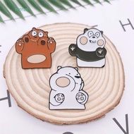WMES1 We Bare Bears Badge Backpack Bag Kid Classic Character Jewelry Accessories Gift For Women Bear Enamel Brooch