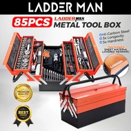 LADDERMAN 85PCS/ 86PCS Set Kotak Spanar Metal Tool Box Set Tool Box Heavy Duty Tools Box Full Box Ra