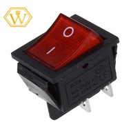 （In Stock）Red Light 4 Pin DPST ON/OFF Snap in Rocker Switch 15A/250V 20A/125V AC 28x22mm