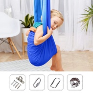 110 x 59 Inch Elastic Children Swing Hammock Set Indoor Therapy Swing Hanging Chair Home Room Indoor
