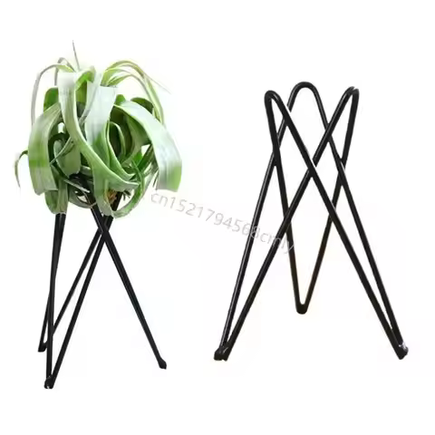 Nordic Air Plant Holder Metal Flower Pot Stand Geometric Iron Tillandsia Holder Art Display Home Gar