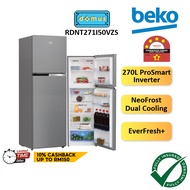 FREE SHIPPING Beko Refrigerator Inverter 270L Fridge 2 Door Peti Ais 2 Pintu Peti Sejuk 2 Pintu Murah 冰箱 RDNT271I50VZS