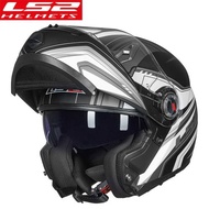 LS2摩托車頭盔男女揭面盔雙鏡片全盔防霧四季通用機車安全帽ff370