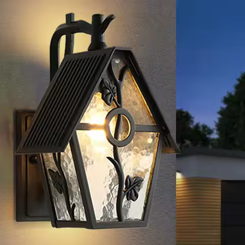 100W European Style House Wall Lamp IP55 Waterproof Outdoor E26 Base Light with Flower Decoration fo