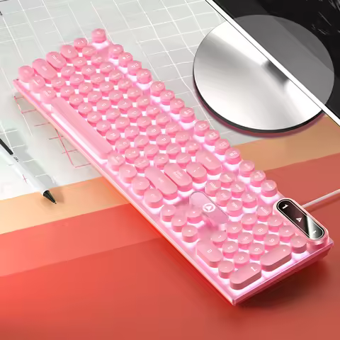 USB Wired Gaming Keyboard, 104 Keys Compatible with Windows Laptop/Computer/PC, Ergonomic Design, Of