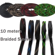10M PET Expandable 4/6/8/10/12/15/20/25mm Cable Sleeves Insulation Braided Sleeve Wire Gland Cables 
