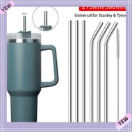 YYE 1Pcs Cup Straw, Drinking Silver Stainless Steel Straws, Durable Reusable Straight Bent 6mm 8mm Replacement Straw for  30oz 40oz Tyeso Cup