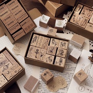 ENWEI 12 Pcs [Fairy Tale Series] Vintage Journal Seal Solid Wood Stamp Scrapbooking Tools School Office Stationery