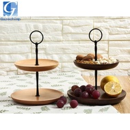 Gazechimp 2 Tier Round Cupcake Stand Dessert Tower Wood Cupcake Holder Display Stand for Baby Shower