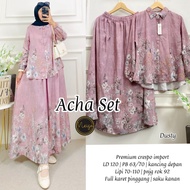 KATUN Viral women's skirt set azha trendy cotton skirt set crespo